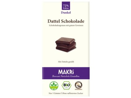 MAKRi Datolyás étcsokoládé 72% 85 g bio