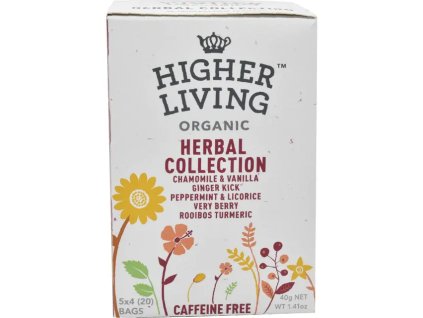 Wybór herbat ziołowych Higher Living 20 x 1,9 g, ekologiczny