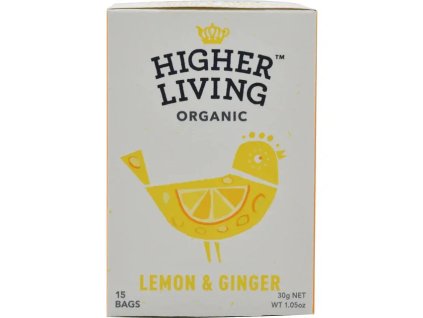 Ceai de plante Higher Living Lămâie și ghimbir 15 x 2 g organic
