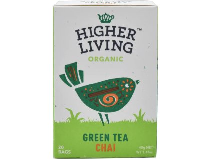 Higher Living Zelený čaj s korením 20 x 2 g bio