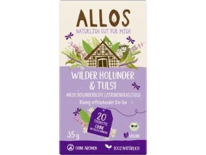 Herbata ziołowa Allos z dzikiego bzu i tulsi 20 x 1,75 g organiczna