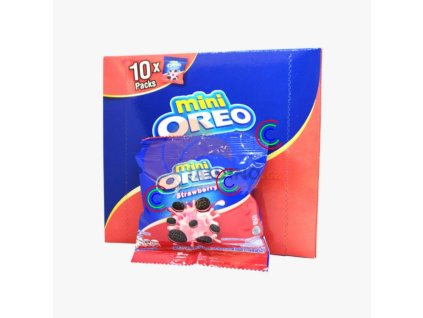 OREO Mini sušenky s jahodovou příchutí 204g