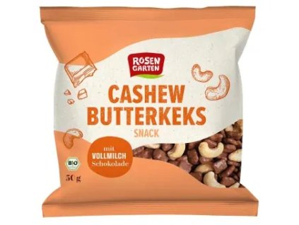 Biscuiți cu ciocolată cu lapte Rosengarten Bucăți cu Caju 50 g bio