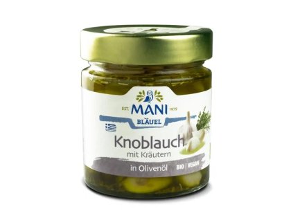 Mani usturoi cu ierburi în ulei de măsline 185 g bio