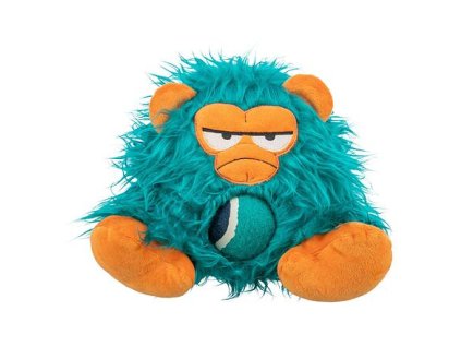 Monster with tennis ball 25 cm, with sound, plush, turquoise