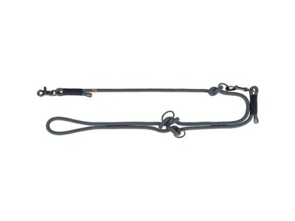 Soft Rope prodlužovací kulaté tkané vodítko, černá/šedá (Velikost vodítka SOFT ROPE prodlužovací XS-S: 2,00 m/ 6 mm)