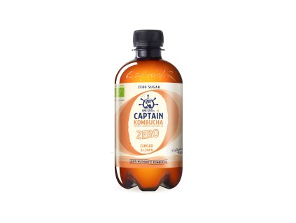 Captain kombucha gyömbér és citrom ZERO 400 ml BIO THE GUTSY