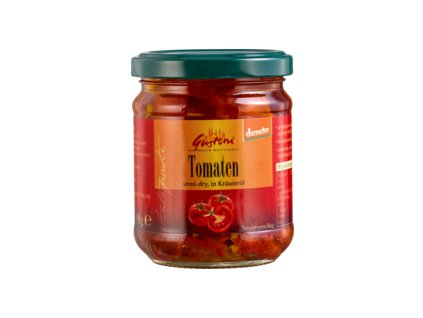 Gustoni Roșii uscate la soare în ulei de plante 190g Organic