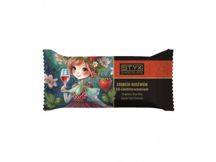 STYX Dark chocolate with strawberry-wine filling 70 g organic