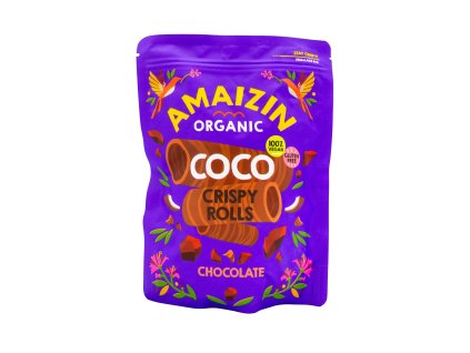 Rurki kokosowe z czekoladą 140 g BIO AMAIZIN