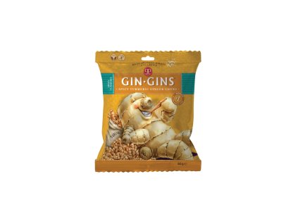 GIN GINS ZÁZVOR+KURKUMA žvýkací bonbony - Ginger People 60g