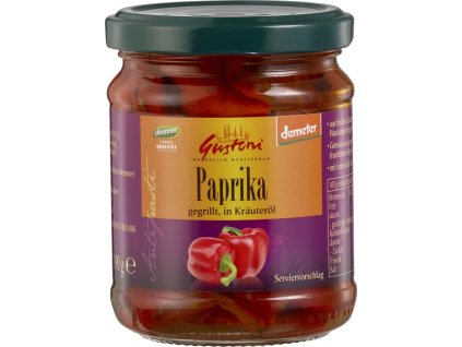 Gustoni Grilovaná paprika v bylinkovom oleji 190 g bio