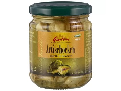 Gustoni Grilled artichokes in herb oil 190 g organic