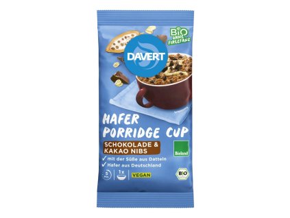 Făină de ovăz cu ciocolată Davert într-o cană 65 g Organic