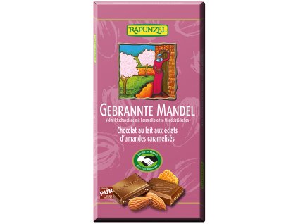 Tejcsokoládé pirított mandulával 100 g BIO RAPUNZEL