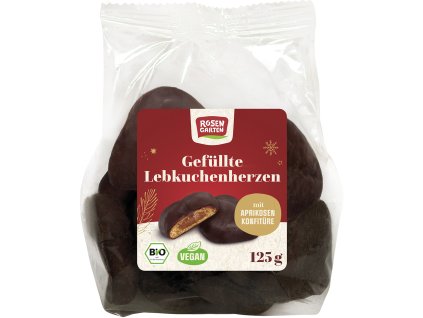 Ekologiczne serca piernikowe w ciemnej czekoladzie Rosengarten 125 g
