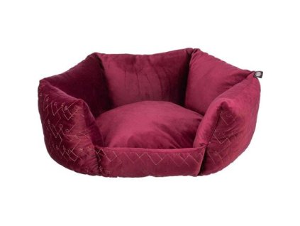 Christmas velvet bedspread NATALYA round, 50 cm, burgundy