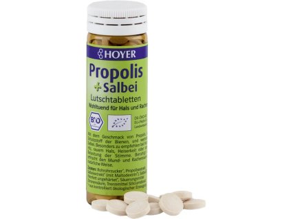 Hoyer Pastilky propolis a šalvěj 60 tbl bio