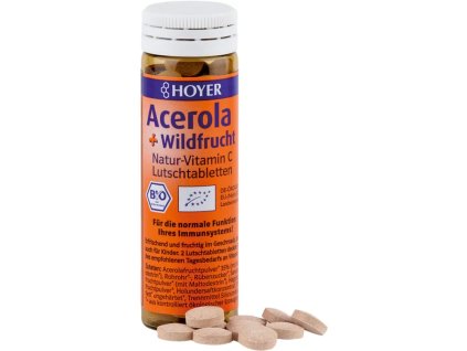 Hoyer Acerola și pastile cu fructe sălbatice 60 tbl organic