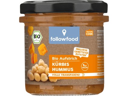 Followfood Hummus pumpkin carrot 135 g organic
