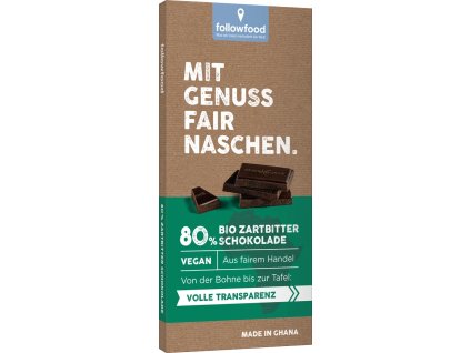 Followfood Étcsokoládé 80% 80 g bio