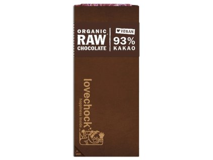 Lovechock Rohschokolade extra dunkel 93% 70 g bio