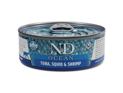 Canned N&D Cat Ocean Tuna, Squid & Shrimp 70g