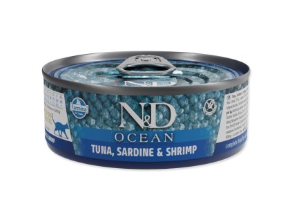 Conserve N&D Cat Ton Ocean, Sardine și Creveți 70g