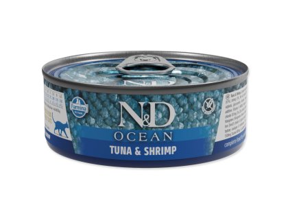 N&D Cat óceáni tonhal és garnéla konzerv 70g