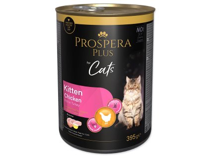 Konzerva Prospera Plus Kitten Kuracie päty, bohaté na morku 395g