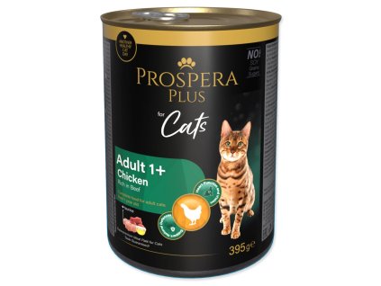 Canned Prospera Plus Adult 1+ Chicken pate, rich in beef 395g