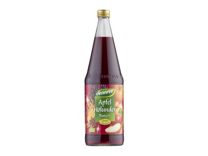 Punch jabłkowy, czarny bez alkoholu 1 l BIO DENNREE