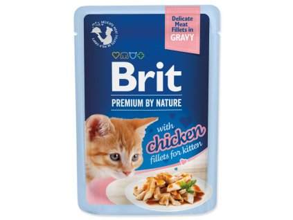 Kapsička Brit Premium by Nature Kitten kuracie filety v omáčke 85g