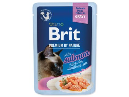 Kapsička Brit Premium by Nature Sterilised losos filety v omáčke 85g