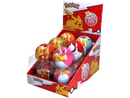 POKEMON Metalowa bombka świąteczna z cukierkami 5g