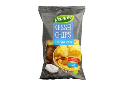 Dennree Kettle Chips z solą morską 125 g Organiczne