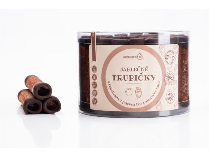 Jablkové trubičky s čokoládovou polevou bez palmového tuku dóza - Trutna 540g