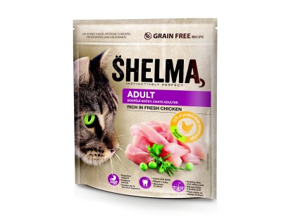 SHELMA Cat Adult Pui cu carne proaspata GF 750 g