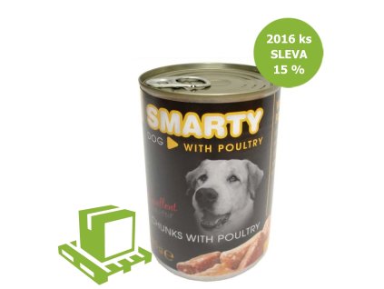 SMARTY Dog kawałki drobiu, konserwa 410 g (paleta 2016 szt.) RABAT 15%