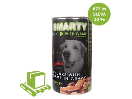 SMARTY Bucăți de căprioară de câine, conserve 1240 g (palet 672 buc) REDUCERE 10%