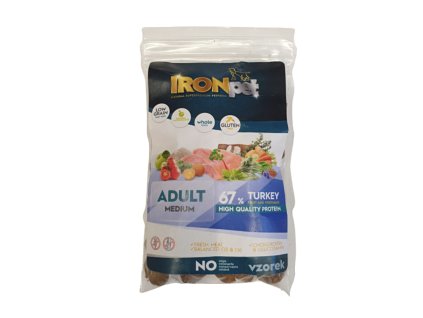 Vzorek IRONpet Dog Adult Medium Turkey (Krocan) 100 g