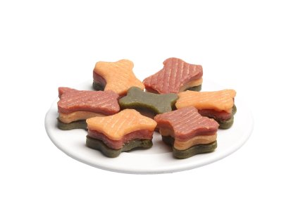 Kurczak, kaczka i szpinak w kształcie kości JUKO Snacks 250 g