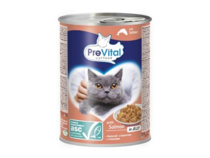 PreVital mačka s lososom v želé, kúsky 415 g