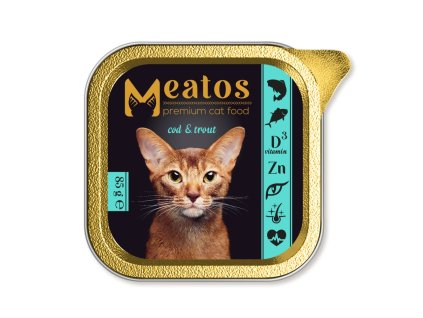 Meatos Cat Cod & Trout kúsky v omáčke 85 g