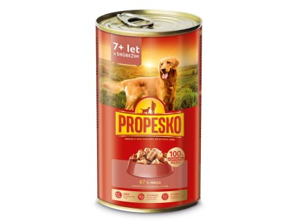 PROPESKO Dog Senior drób i marchewka w sosie kawałki 1240 g