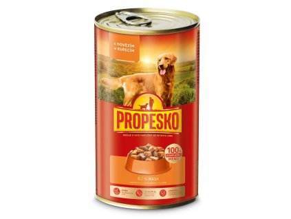 PROPESKO Dog beef and chicken in sauce, pieces 1240 g