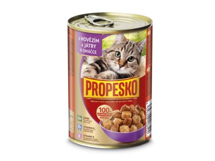 PROPESKO Cat beef and liver in sauce, pieces 415 g
