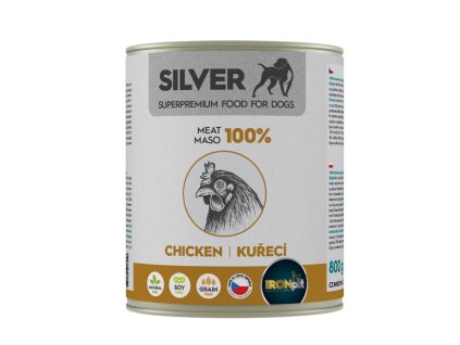 IRONpet Silver Dog Chicken 100% Fleisch, Dose 800 g