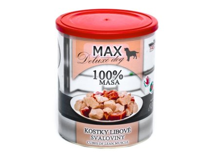 MAX Deluxe Dog kostky libové svaloviny, konzerva 800 g