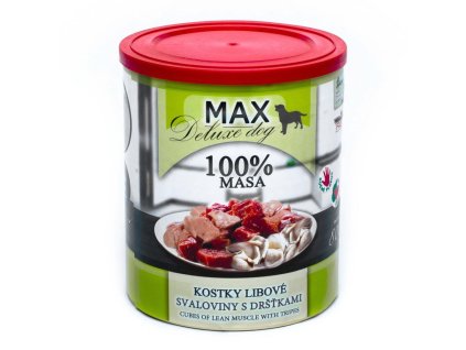 MAX Deluxe Dog kocky chudé svaloviny s držkami, konzerva 800 g